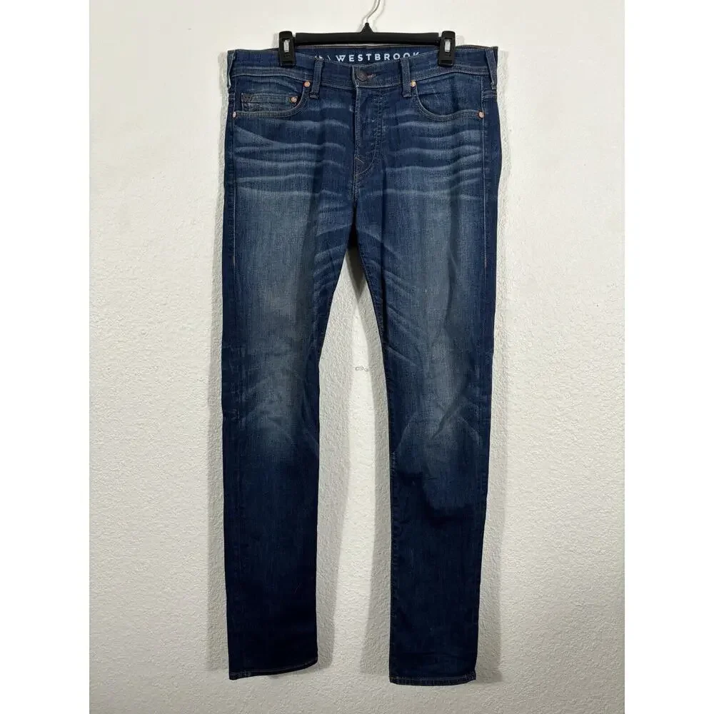 TRUE RELIGION WESTBROOK ROCCO Relaxed Skinny‎ Leg Blue Jeans 34 X 32